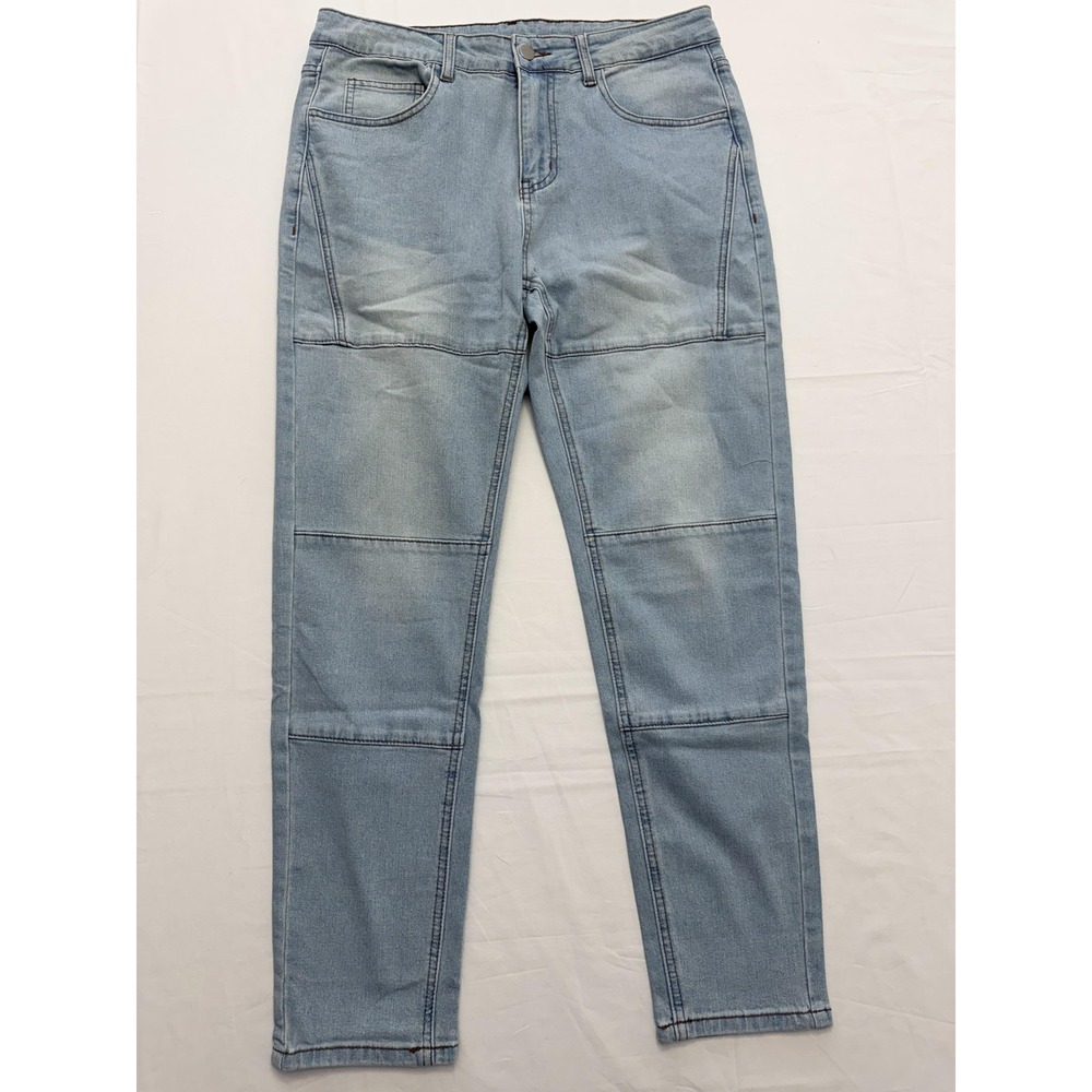 SheIn Tapered Jeans Womens S Blue Light‎ Wash High Rise Relaxed 28x27 Denim